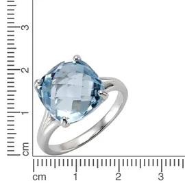 ZEEme Silber 925 rhodiniert mit Blautopas (beh.) 12mm