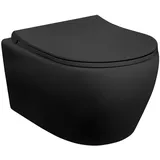 Aloni Design Hänge-WC mit WC-Sitz Schwarz Matt