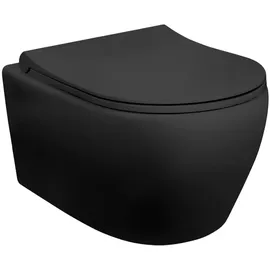 Aloni Design Hänge-WC mit WC-Sitz Schwarz Matt