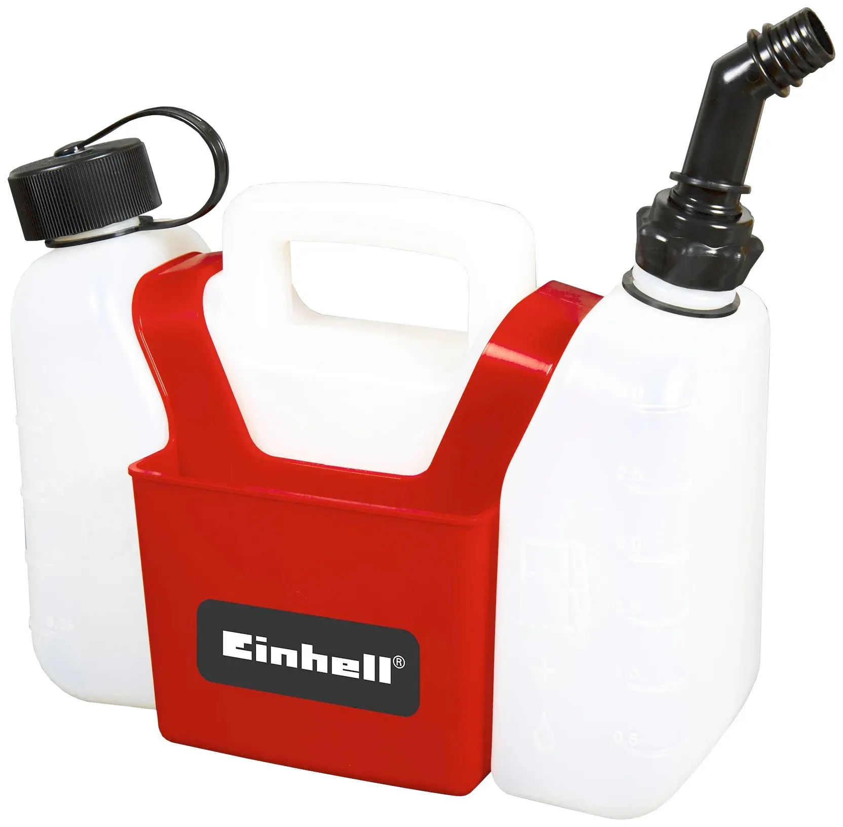 Benzinkanister EINHELL, rot (weiß, schwarz, rot), B:18cm H:25,5cm T:34cm, Kunststoff, Flüssigkeitsbehälter