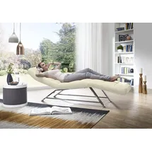 W.Schillig Relaxliege daily dreams Leder/Polyester 75 x 91 x 170 cm Beige mit Kissen