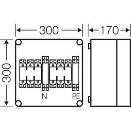 Hensel Sicherungsgehäuse 2xNH00 3p. 125A+PE+N Mi 4250