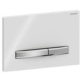 Geberit Sigma50 Betätigungsplatte eckig verchromt/weiß