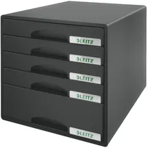 Leitz Schubladenbox Plus 28,7 x 36,3 x 27,0 cm 5-tlg. schwarz