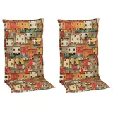 beo Gartenmöbel-Auflage Sardinien  (Hochlehner, 2 Stk., L x B x H: 118 x 46 x 8 cm, Baumwolle, Polyester, Orange)