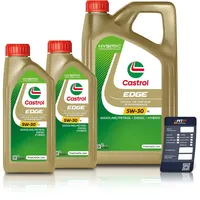 2x 1 L + 5 L = 7 Liter Castrol Edge Fluid Titanium 5W-30 LL Motoröl inkl. Castrol Ölwechselanhänger
