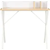 vidaXL Schreibtisch Weiß und Natur 80x50x84 cm
