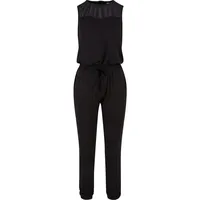 URBAN CLASSICS Ladies Tech Mesh Long Jumpsuit in schwarz Größe 5XL