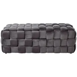 Hockerbank JAHNKE "WEB ART L", silber (platingrau), B:118cm H:42,5cm T:50cm, Hocker, Hocker, Couchtisch, Beistelltisch gepolstert in edler Flechtoptik