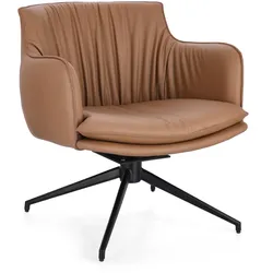 Drehsessel Vermont aus Kunstleder, Cognac