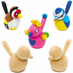 Vögel aus Holz, 6 Stück (pro Set 6) Basteln mit Holz