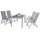 gardenson Gartenmöbel Set 5-tlg. Taviano Metall/Glas/Textil
