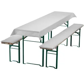 nyvi Bierbankauflagen Set 240 x 90 cm weiß 3-tlg.