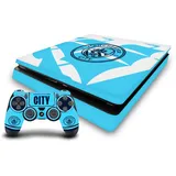 Head Case Designs Offizielle Manchester City Man City FC Badge Schiff Logo Kunst Vinyl Haut Gaming Aufkleber Abziehbild kompatibel mit Sony Playstation 4 PS4 Slim Console and DualShock 4 Controller