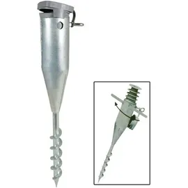 Buri Sonnenschirmständer zum Eindrehen in die Erde Zink Sonnenschirm Garten Terrasse