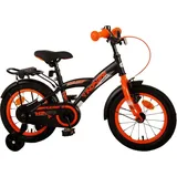 Volare Kinderfahrrad Thombike für Jungen 14 Zoll - Schwarz Orange