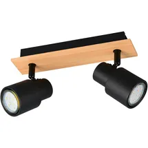 Trio Lighting Pierre 1 GU10 Deckenspot Holz/Metall schwarz
