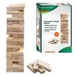 Alert Stapel Turm Wackelturm Spiel Stapelspiel Holz groß Holz 60 Bausteine Netz