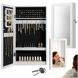 Hängender Schmuckschrank Mit Spiegel. Organizer Für Halsketten Und Ringe.