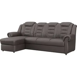 Home Affaire Ecksofa HOME AFFAIRE "Boston L-Form", braun (mud), B:262cm H:102cm T:165cm, 64% Polyurethan, 25% Polyester, 11% Baumwolle, Sofas, Ecksofa, mit hoher Rückenlehne, wahlweise mit Bettfunktion