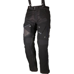 Modeka Talismen Motorfiets textiel broek, zwart, 5XL Voorman