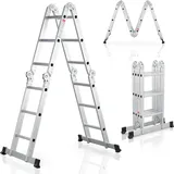 Juskys Aluminium Multifunktionsleiter 6 Sprossen