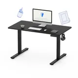 FLEXISPOT höhenverstellbarer Schreibtisch elektrisch 100x60cm, Schreibtisch höhenverstellbar 2-stufige mit Haken und Sitz-Steh-Erinnerungs - QN1 Basic(schwarz)