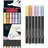 Brush Pen Set 6 St. Pastell Schwarz/Mehrfarbig