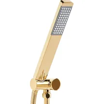 Beliani Handbrause Gold Metall Rechteckig Stab 1 Strahlart Modern Klassisch Duschkopf Badezimmer Stabhandbrause Stabbrause
