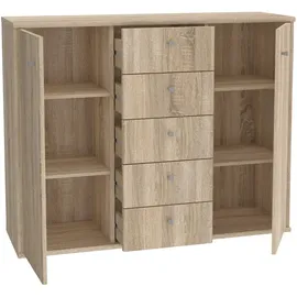 Forte Kommode Faik Holzoptik Braun Eiche Sonoma