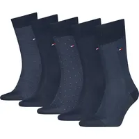 Socken TOMMY HILFIGER "TH MEN SOCK 5P GIFTBOX HERRINGBONE DOT", Damen, Gr. 39-42, blau (navy), Obermaterial: 64% Baumwolle, 35% Polyamid, 1% Elasthan, Socken Socken