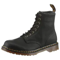 Dr. Martens Schnürstiefelette DR. MARTENS "1460 schmale Form", Damen, Gr. 37, schwarz (schwarz grizzly), Leder, unifarben, Schuhe Schnürstiefelette, Plateaustiefel, Winterstiefel mit modischem Blockabsatz