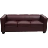 MCW 3-2-1 Couchgarnitur Lille ~ Kunstleder, rot-braun