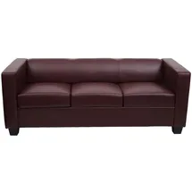 MCW 3-2-1 Couchgarnitur Lille ~ Kunstleder, rot-braun