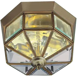 Decken Lampe Messing Leuchte Antik Brass Glas Dimmbar Wohn Schlaf Zimmer