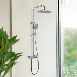 Home Deluxe Iconic Duscharmatur mit Ablage Weiß 120 cm