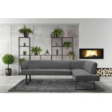 exxpo - sofa fashion Eckbank »Americano«, mit Keder und Metallfüßen, Bezug in verschiedenen Qualitäten, grau