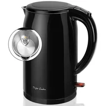 ExtraStar Elektrischer Wasserkocher aus Glas mit blauem LED-Licht, bpa, automatischer Abschaltung und Trockenkochschutz 1.7L