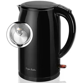 ExtraStar Elektrischer Wasserkocher aus Glas mit blauem LED-Licht, bpa, automatischer Abschaltung und Trockenkochschutz 1.7L