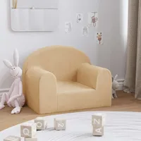 vidaXL Kindersofa Creme Weicher Plüsch