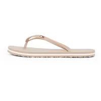 Tommy Hilfiger Damen Flip Flops Strap Beach Sandals mit Logo, Braun (Claystone), 36
