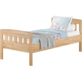 Erst-Holz®Stabiles Buchen-Einzelbett Seniorenbett in zeitlosem Stil 100x200 mit wählbarem Zubehör V-60.76-10ohne Zubehör