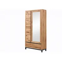 MASSIVMOEBEL24.DE Garderobe Wildeiche 103x40x205 Natur geölt VILLANDERS #130