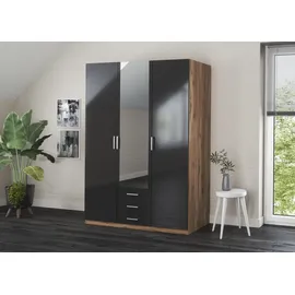 Priess Kleiderschrank »Amsterdam« mit oder ohne LED-Beleuchtung schwarz