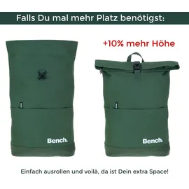 Sieber Kurierrucksack Herren Damen Freizeitrucksack Bench Roll-Top Classic Rucksack Laptoprucksack 64180 1300 Oliv Khaki Schilf Grün + Trinkflasche Bagbo... - Grün