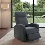 Mendler Fernsehsessel HWC-F76 Stoff/Textil 67 x 102 x 0 cm Grau mit Liegefunktion