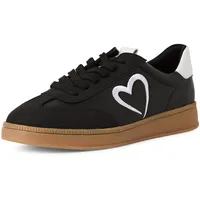 Marco Tozzi by Guido Maria Kretschmer Damen Sneaker flach mit weichem Innenfutter Bequem, Schwarz (Black/White), 40