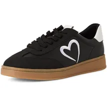 Marco Tozzi by Guido Maria Kretschmer Damen Sneaker flach mit weichem Innenfutter Bequem, Schwarz (Black/White), 40