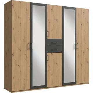 WIMEX Kleiderschrank »Diver Drehtürenschrank mit Spiegel, 180, 225 o. 270cm breit«, Bestseller Schlafzimmerschrank wahlweise 3 Innenausstattungen