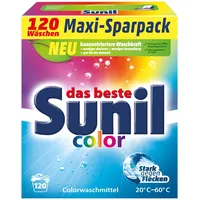 Sunil Colorwaschmittel - Pulver für 120 Waschladungen Bunt-Wäsche - hautverträglich, mikroplastikfrei, vegan - 6 kg